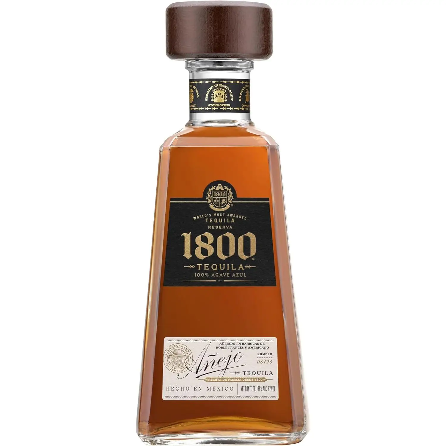 700ml Aged 1800 Tequila, 38 °-Premium Aged Tequila 100% Blue Aged-Authentic Traditional tequila