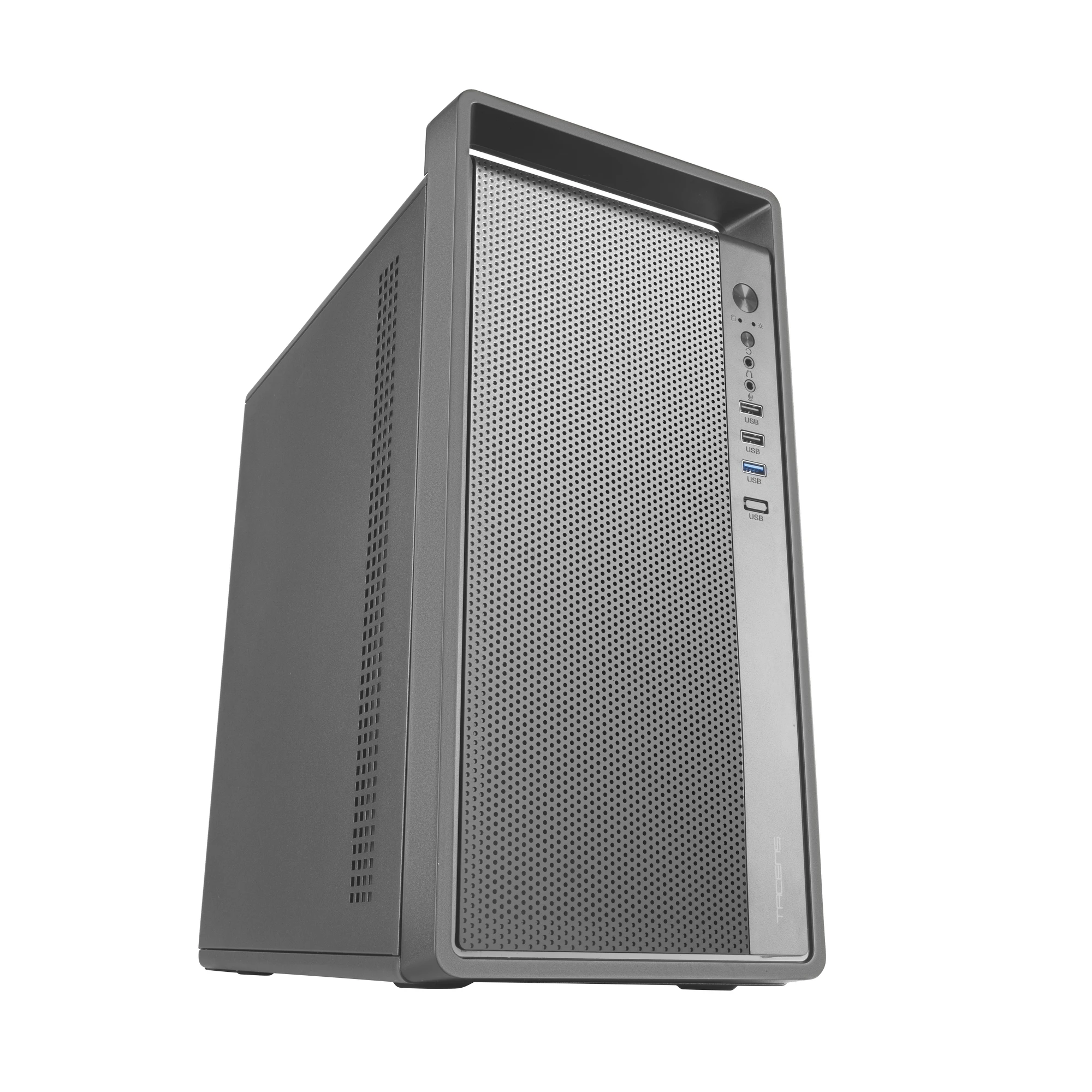 Tacens FORTIS II, Mini Torre PC MicroATX, Malla Frontal Completa Alto Flujo, 1x Ventilador Trasero 120mm FDB Silencioso, Caja Compacta en Acero SPCC Ultra Resistente, Asa de Transporte Integrada, Caja