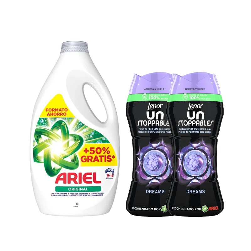 Ariel Original liquid detergent 42 washes or 84 washes: soap more effectively in cleaning for cold clothes and anti-odor action, illuminates the whites.