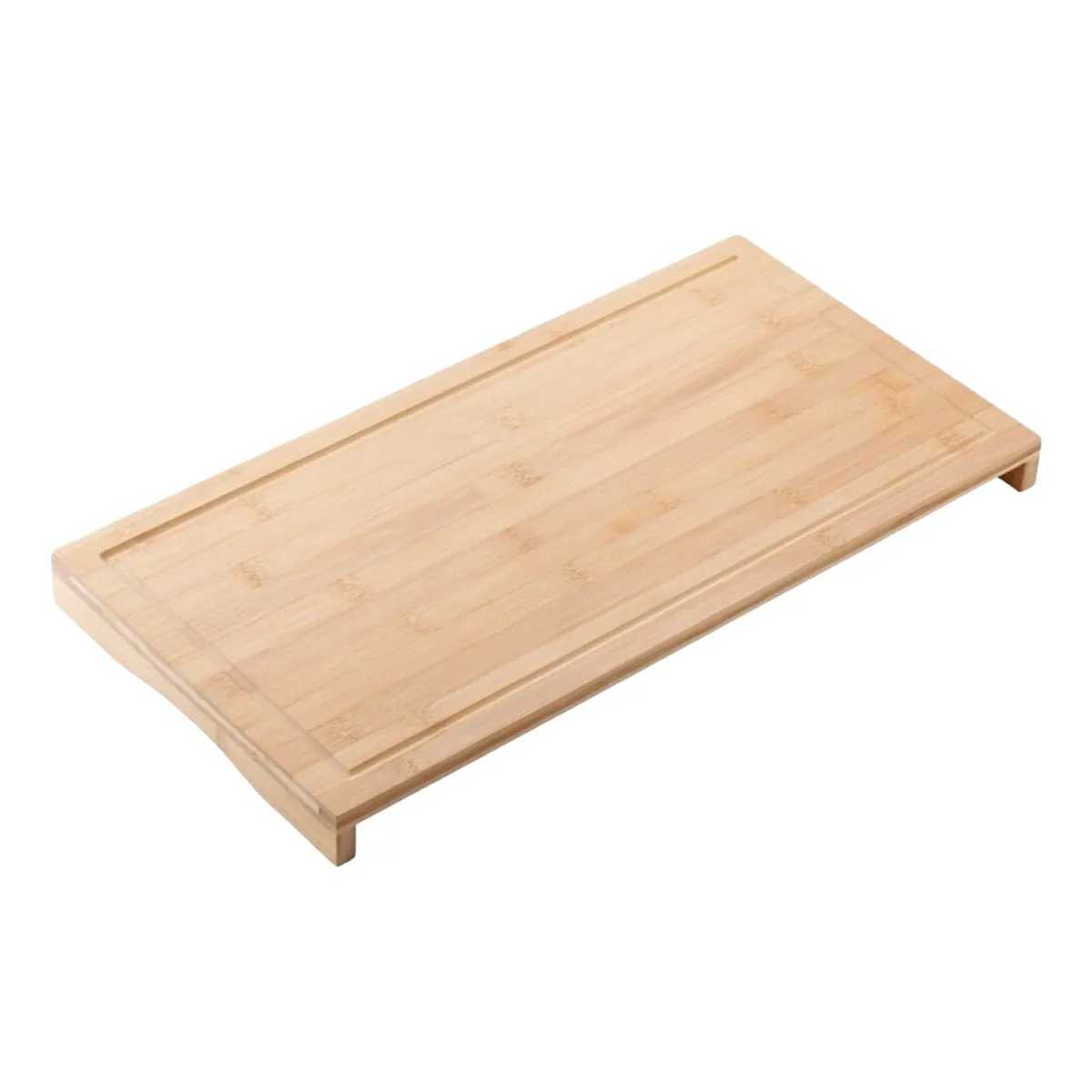 ZYLX SHOPPING – Tabla de Cortar de Bambú 53.8×28×4.6 cm con Canaleta y Patas Elevadas | Tabla de Cocina Grande y Resistente