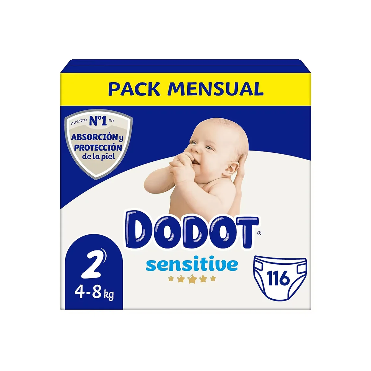 DODOT Sensitive diapers newborn diapers 4-8 kg size 2-box 116 units