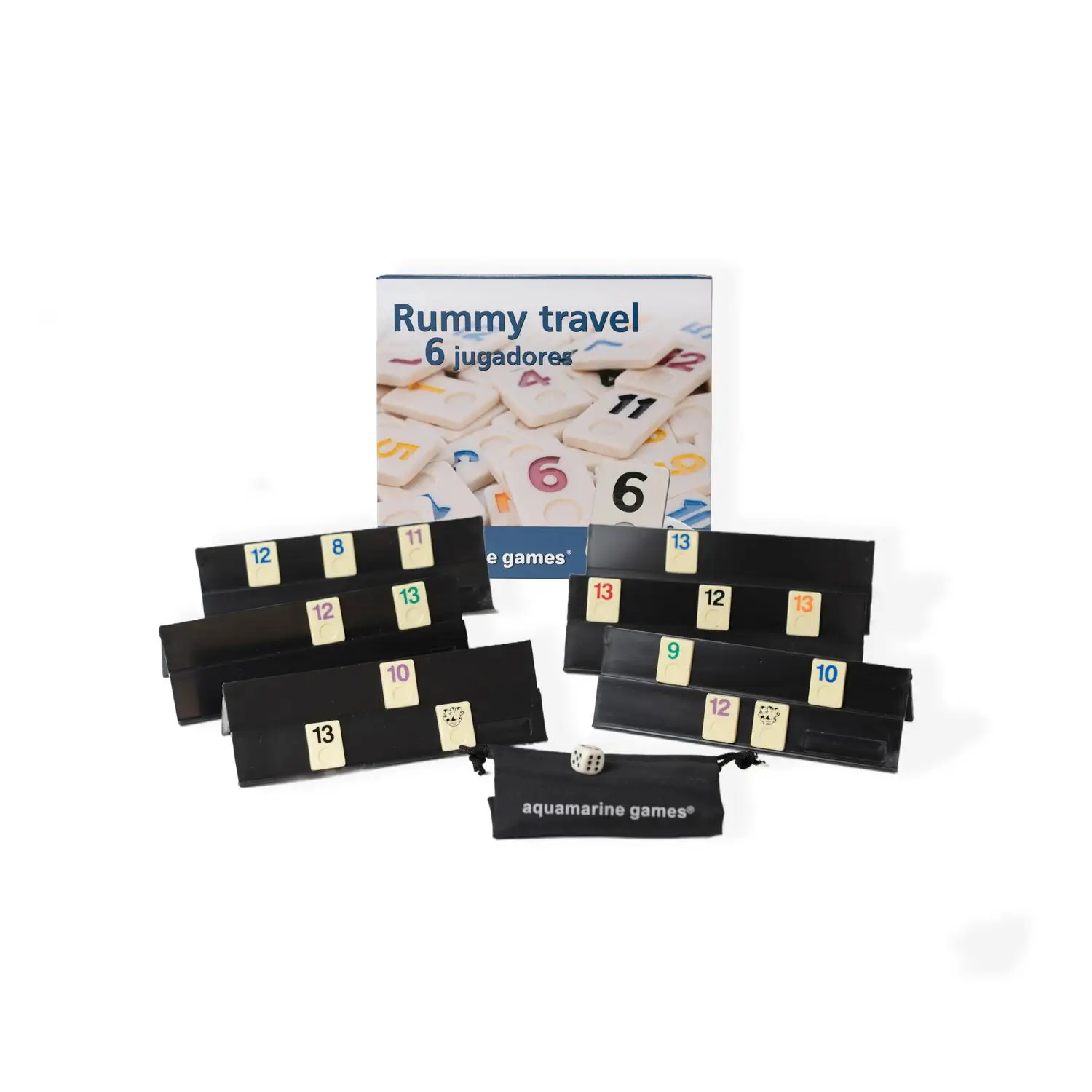 Travel Rummy 6 Players DO-004, educational board game with durable plastic pieces, a compact design for easy transport, and supports for organizing tiles, perfect for family game nights or parties. #4