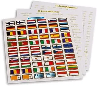 Leuchttrum Juego de etiquetas para monedas de euro, paises y banderas