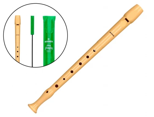 Ivory HOHNER flute + Green case + clean flutes