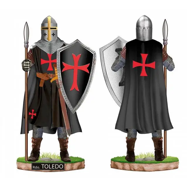 Escudo-lanza de resina Templario Negro, 8.