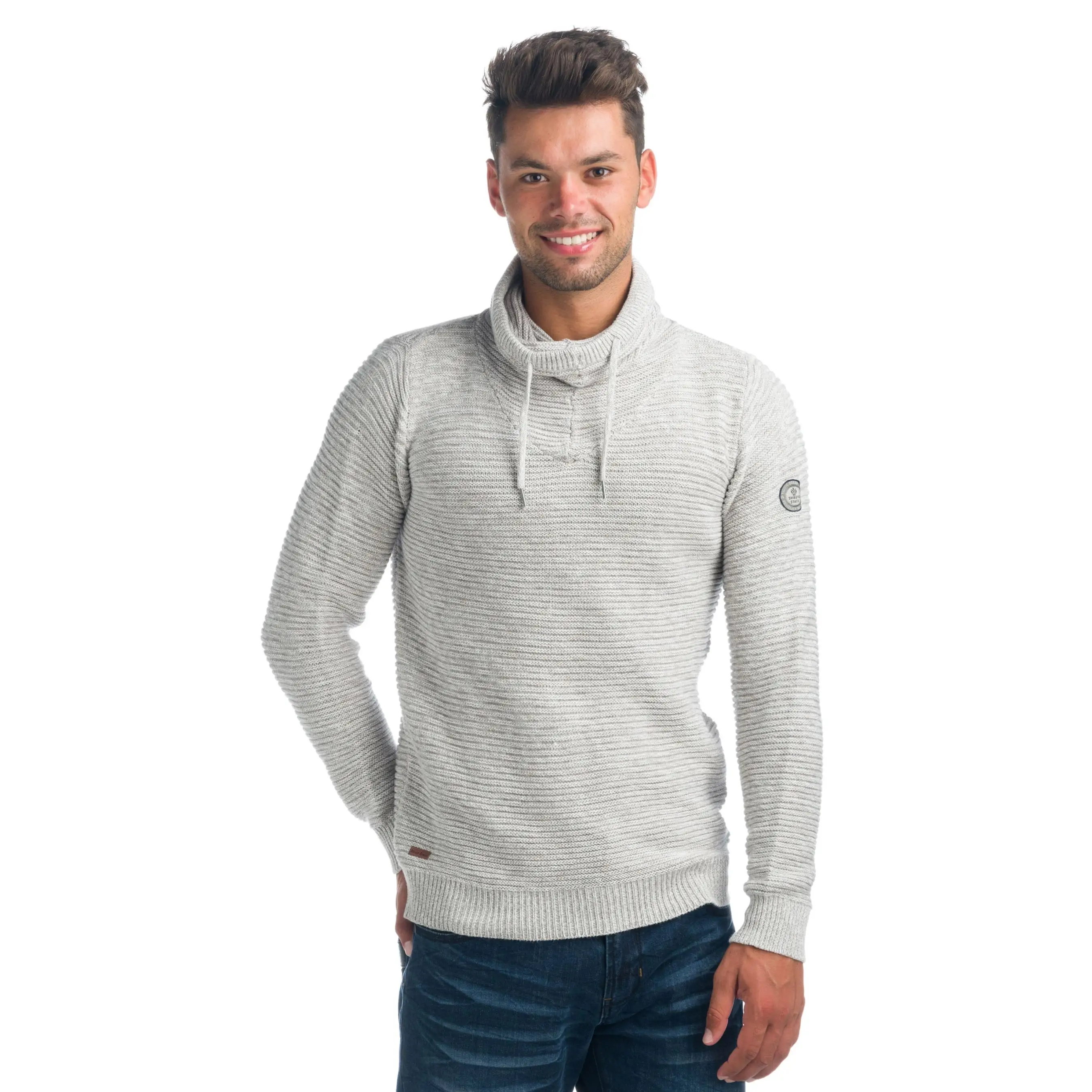Koroshi Jersey Hombre Cuello Alto con Cordones Efecto Jaspeado – Koroshi 1921TR09
