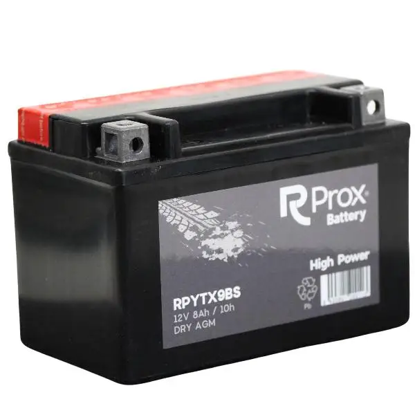 Batería Moto YTX9-BS AGM High Power 12V 8Ah 135Amp. Máximo Poder de Arranque.  RC Prox Battery Made in Europa.