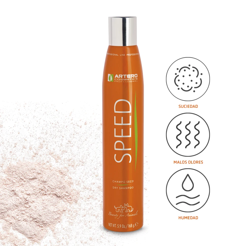 Artero Higiene Speed Champú Seco. Champú de lavado en seco con rápida aplicación en Spray, para perros y gatos.
