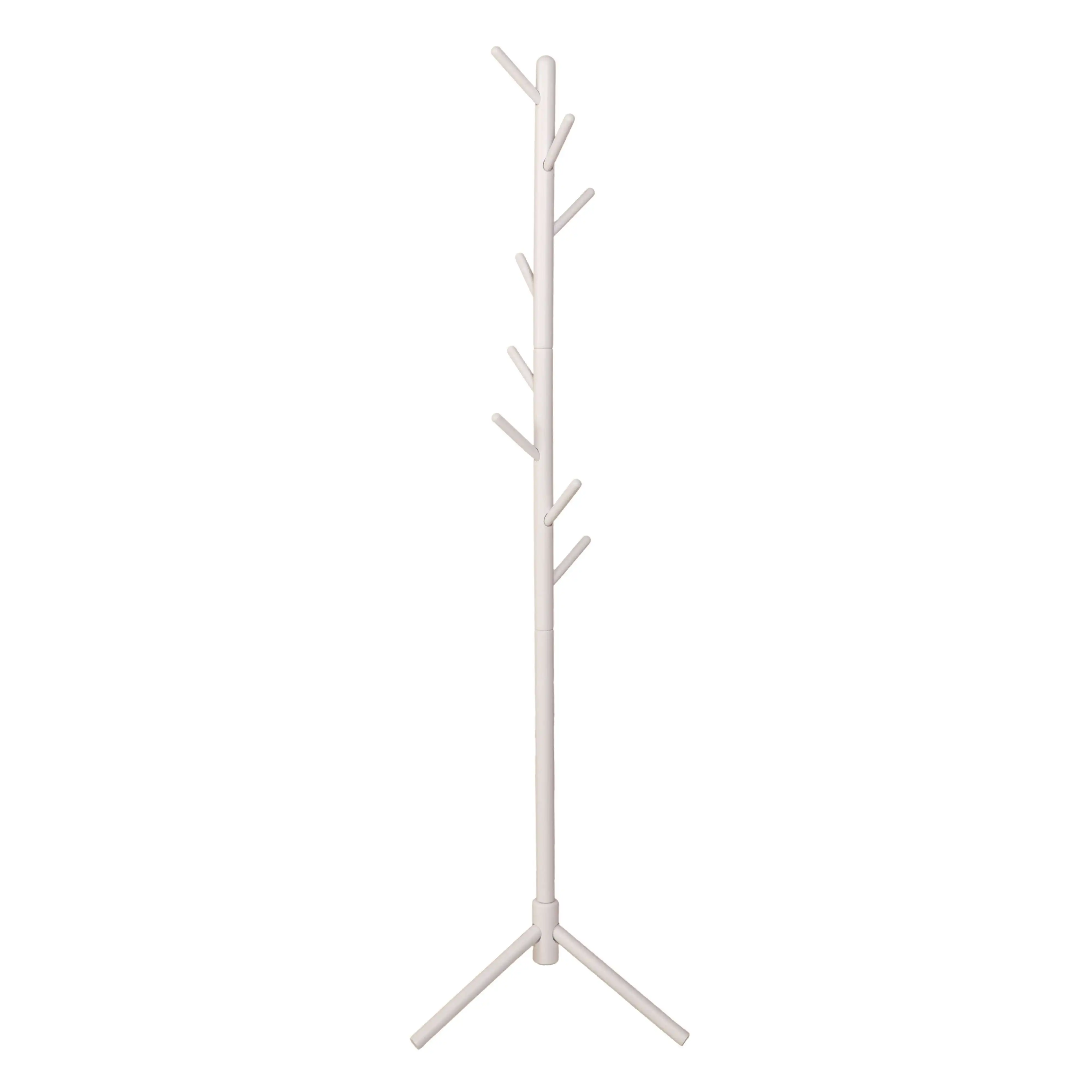 Miroytengo Perchero de Pie 8 Colgadores, Mueble de Entrada Reki Madera de Haya y Montaje Fácil 44x172x44 cm