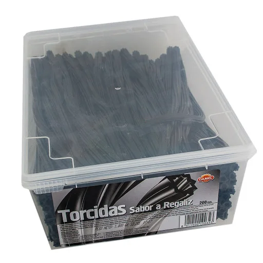 Caramelos Damel TORCIDAS Regaliz Negro Clásico Sabor 200 Unds