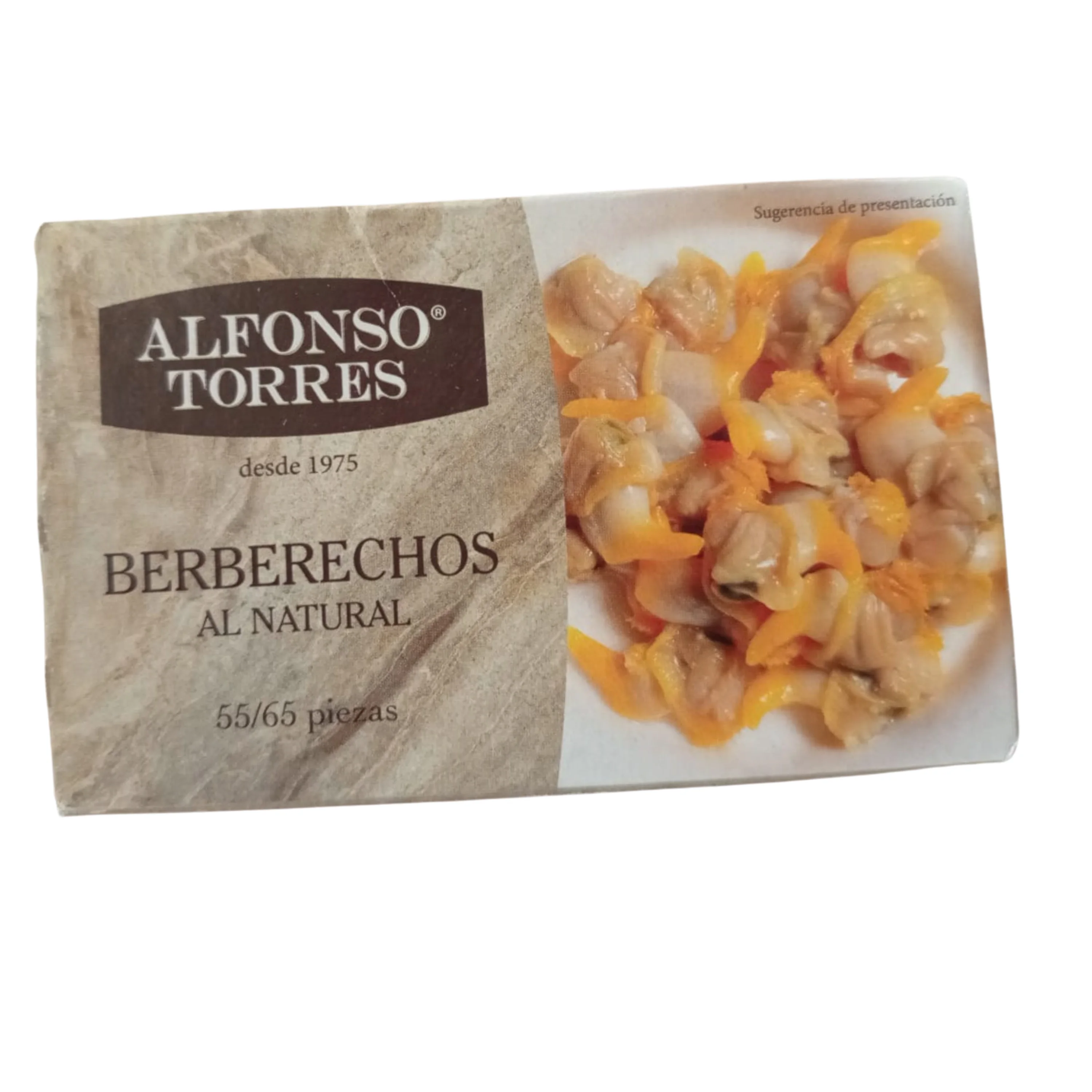 Berberechos al natural 55/65 Alfonso Torres - Lata de 111g - Conservas de pescado en lata