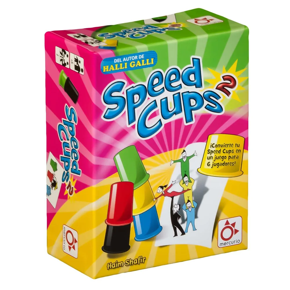 Speed Cups Version 2 Mercurio - Exciting family board game for 1-10 players, includes 19 colorful cards and 10 durable plastic cups, easy to learn, enhances reflexes and strategic thinking for hours of fun. #1