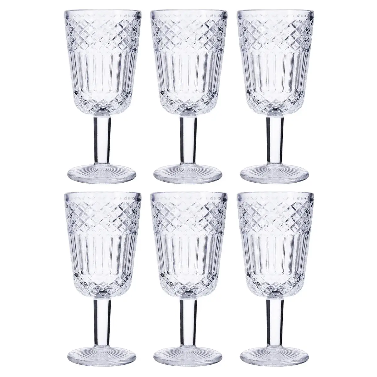 LA BOUCHÉE BY LA CARTUJA DE SEVILLA Set of 6 Medina Glass glasses 28,5CL clear with relief