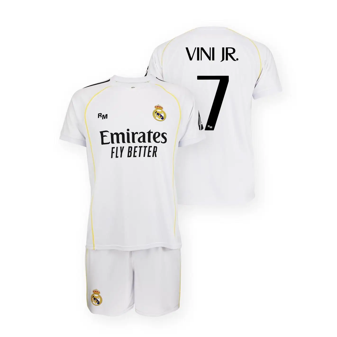 Real Madrid Conjunto Infantil 1ª Equipación 25-26 – Réplica Oficial Vinicius Jr. #7 (Camiseta + Pantalón)