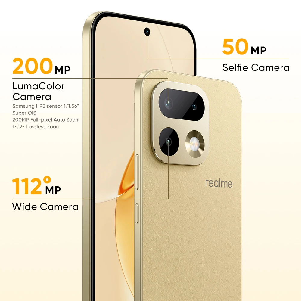 Realme 16 Pro Smartphone 5G 8GB+256 | 8GB+512GB，Dimensity 7300 Max,Pantalla AMOLED 144Hz,Batería 7000mAh Cámara 200MP,192g ultra ligero 5