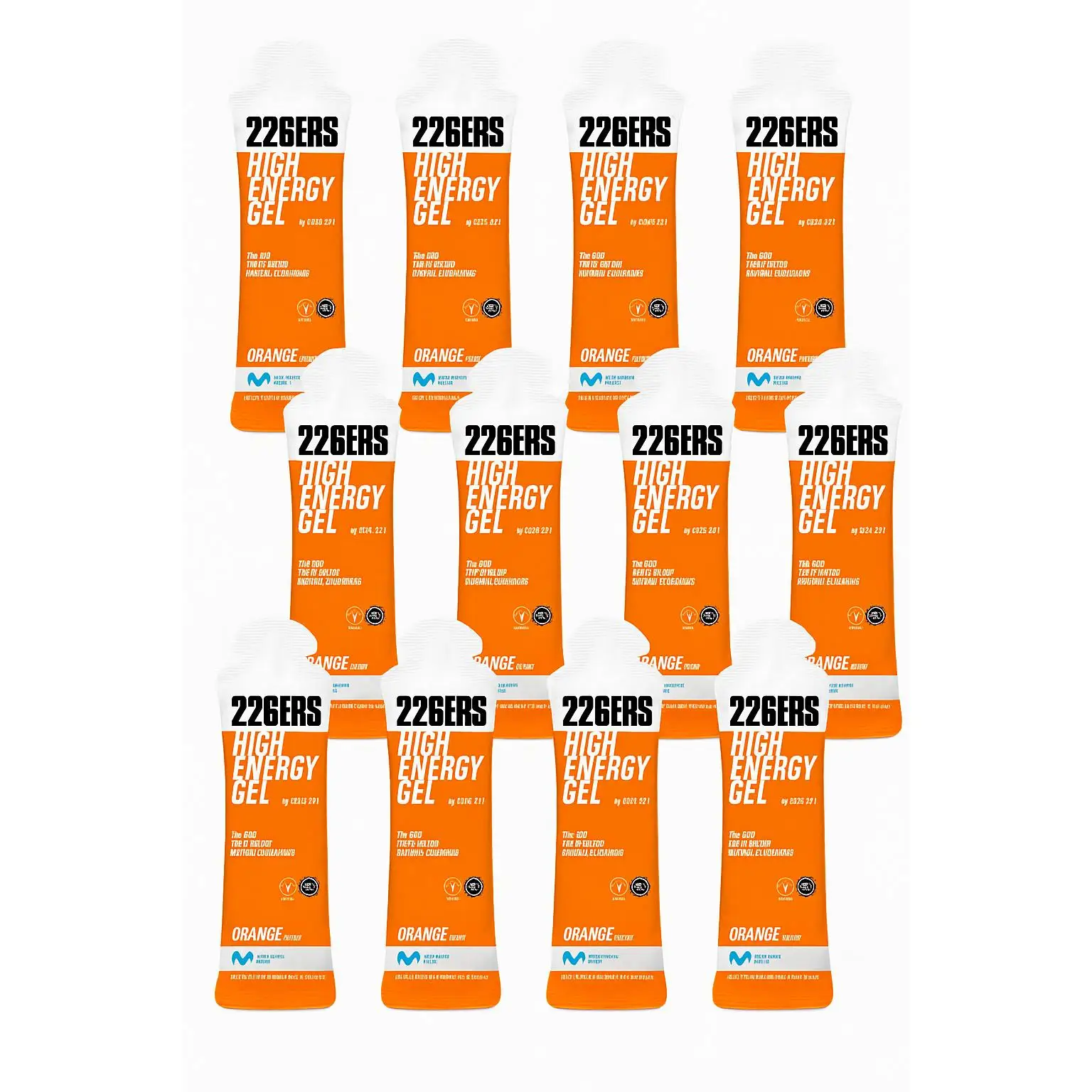 226ERS PACK 12 GELES X 60ML HIGH ENERGY GEL CON CICLODEXTRINA - SABOR NARANJA CADUCIDAD 31/07/2026