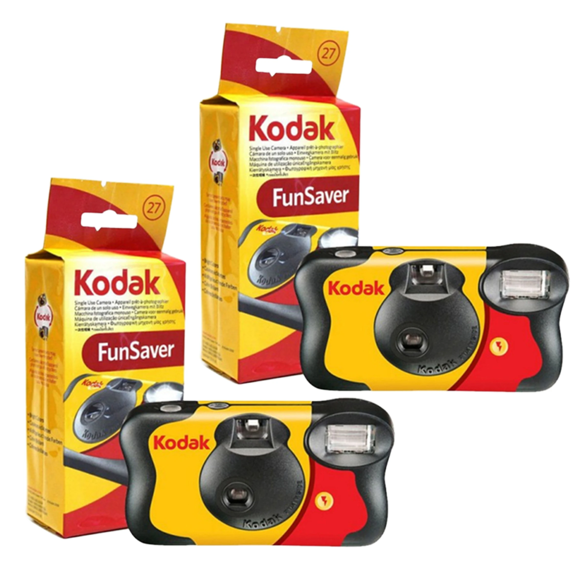Pack 2 Cámaras Un Solo Uso Kodak Fun Saver - 54 fotos - Flash Incorporado