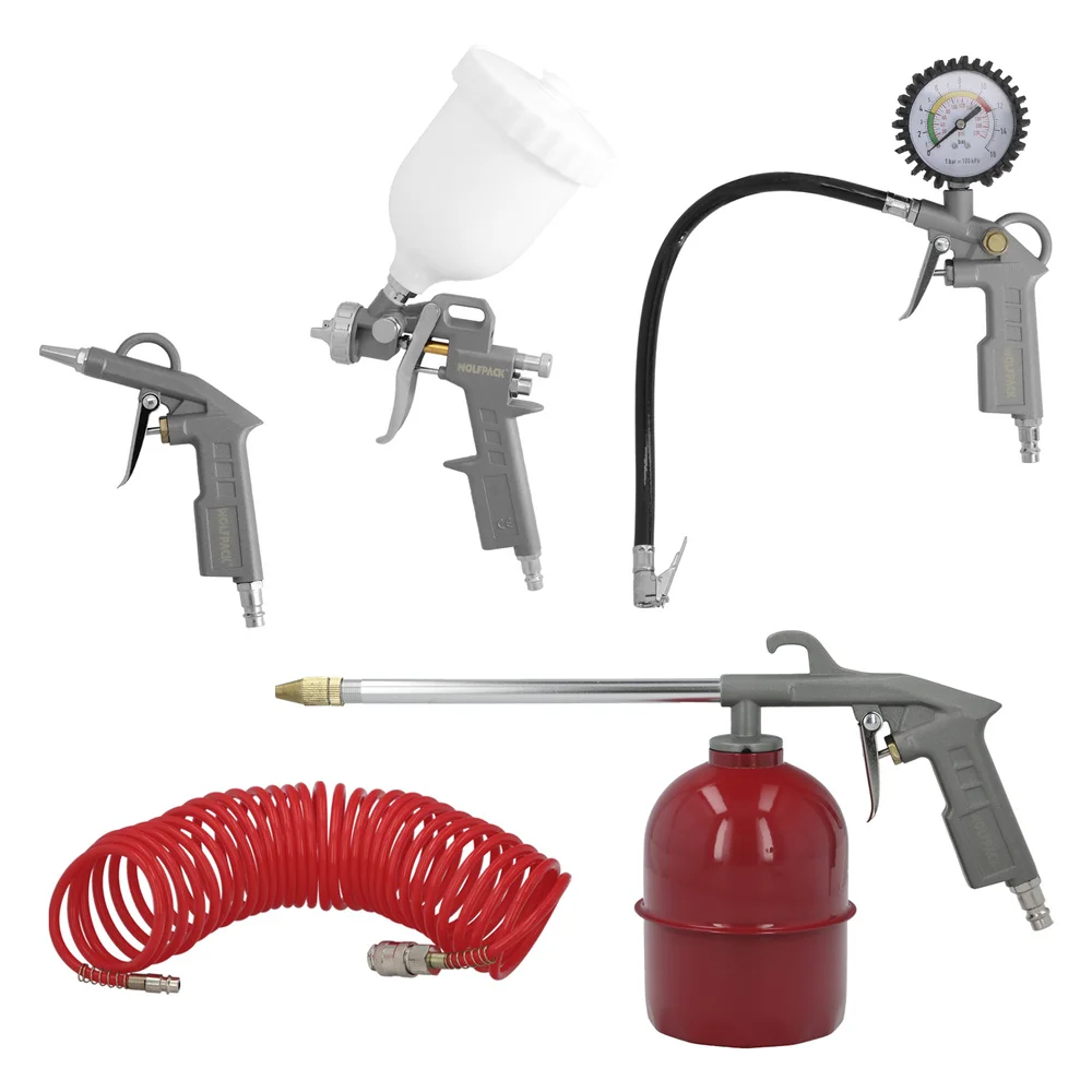 WOLFPACK PROFESSIONAL LINE Kit de accesorios para compresor de aire comprimido 5 piezas con clic rápido