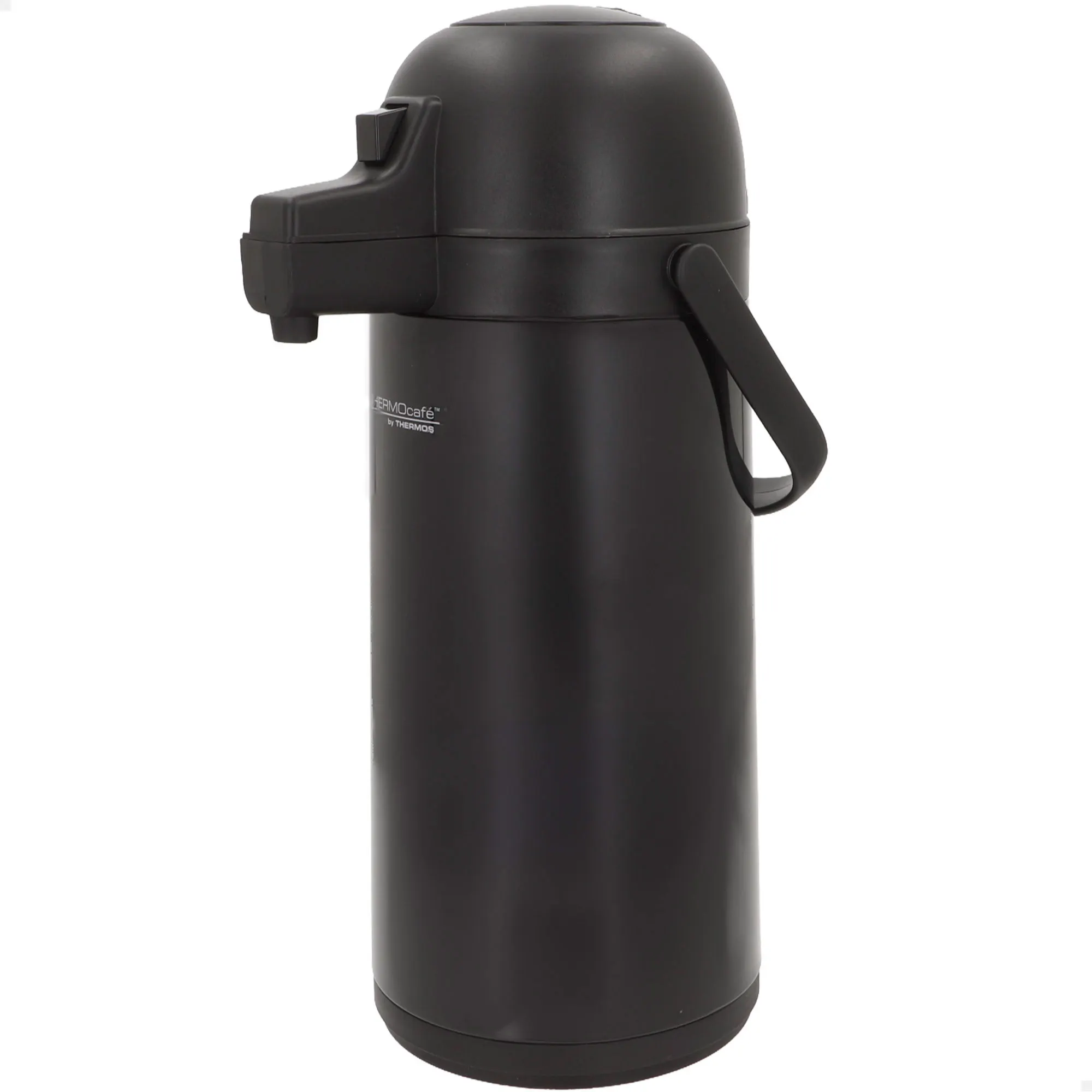 Thermos - Termo acero inoxidable, 1,9 litros, negro, 20x15x39 cm, con dispensador, asa ergonómica, aislamiento doble, rendimiento térmico 12h calor, 24h frío, sistema de bloqueo, termo café grande,