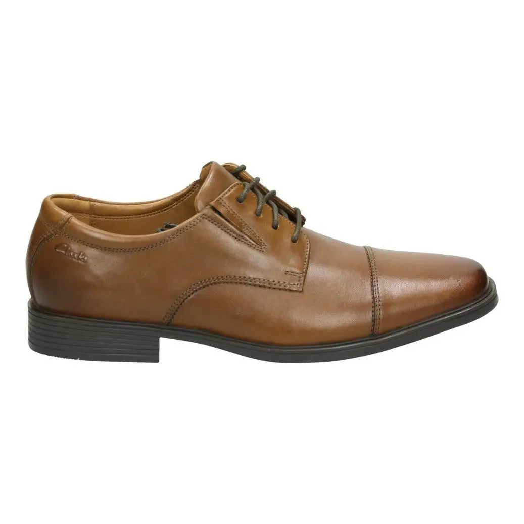 CLARKS Zapatos Clarks Tilden Cap para Hombre – Zapatos en Color Marrón – Zapatos de Piel – Zapatos