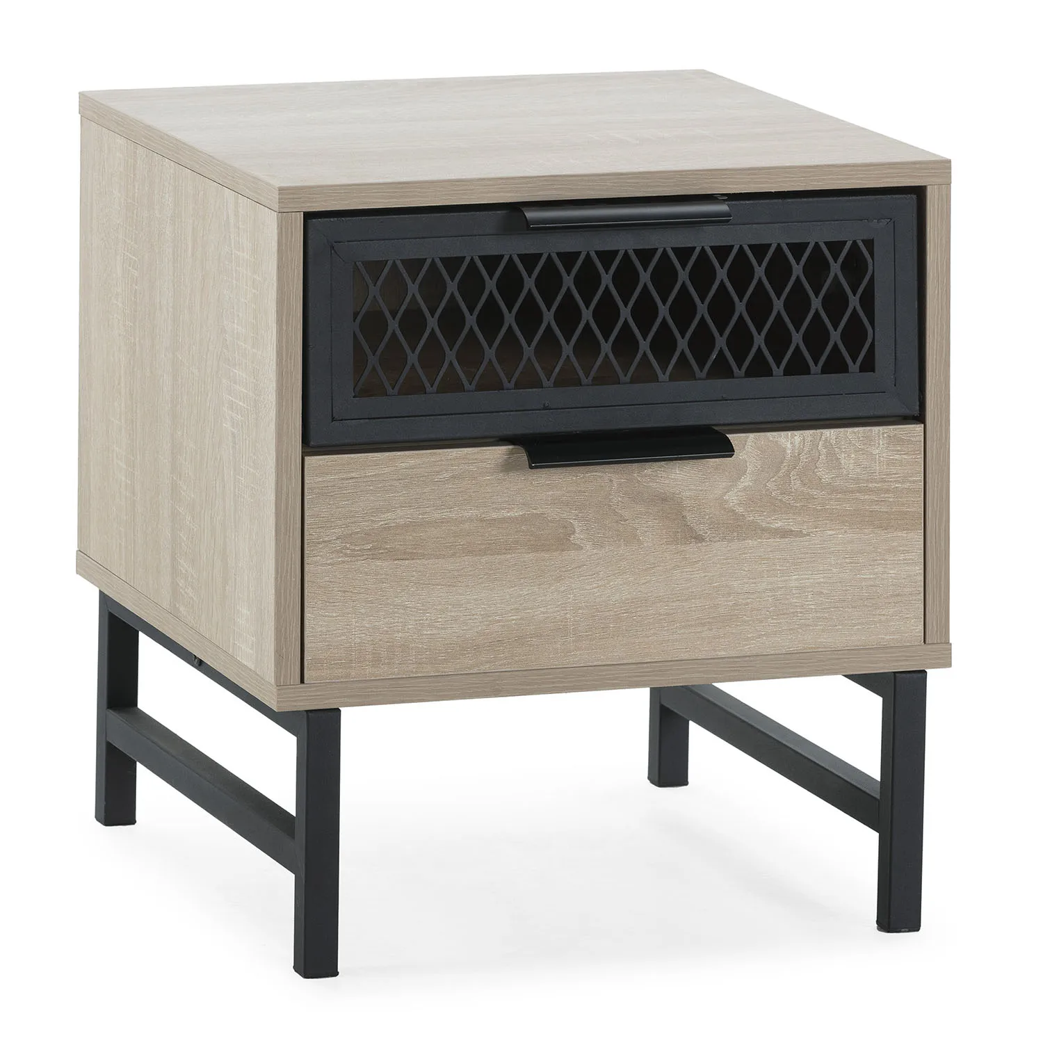 VS Venta-Stock Mesita de noche Hera 1 puerta 1 cajĂłn color madera