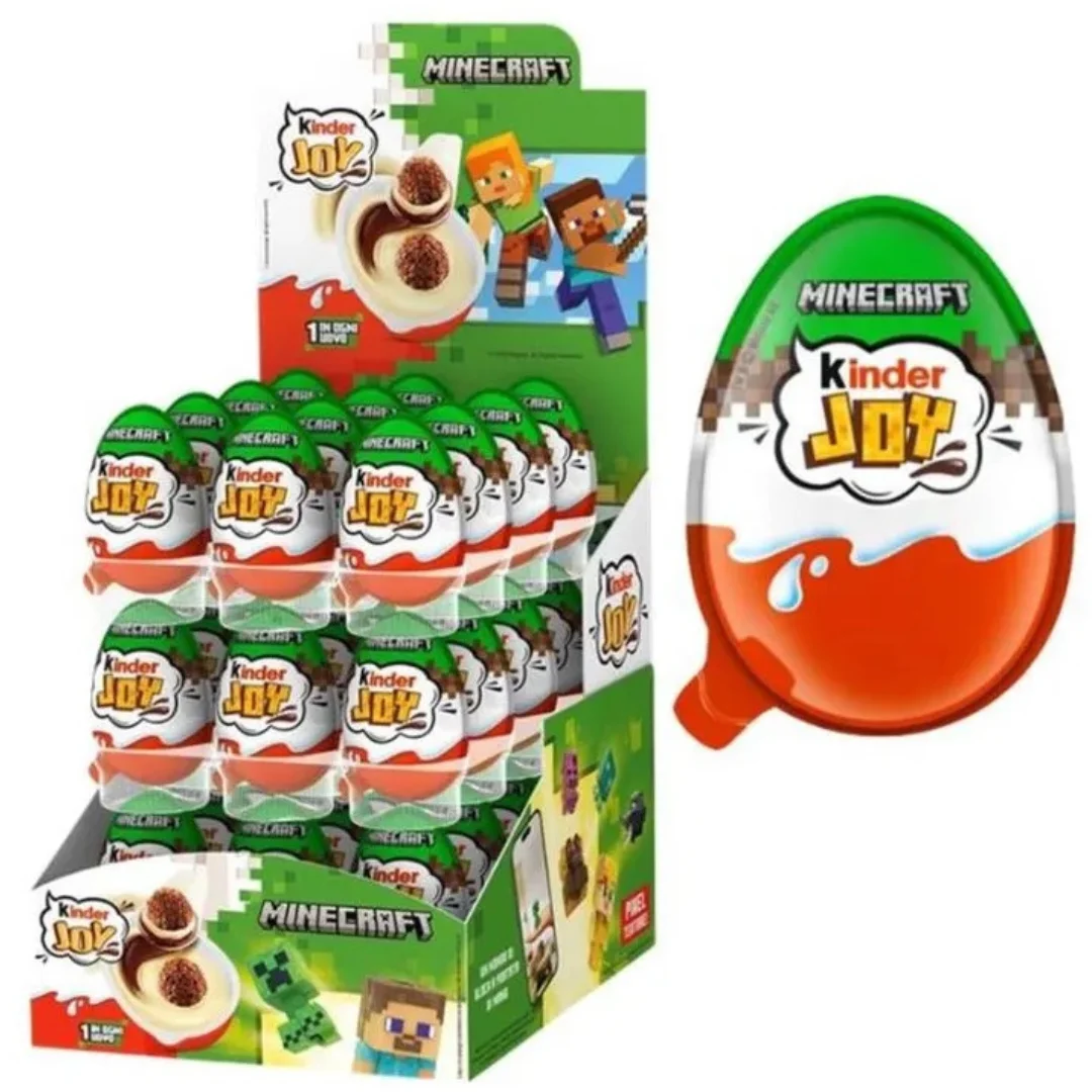 Kinder Joy Minecraft Pack 12 – Huevos Sorpresa con Juguete Oficial | Edición Coleccionable para Niños