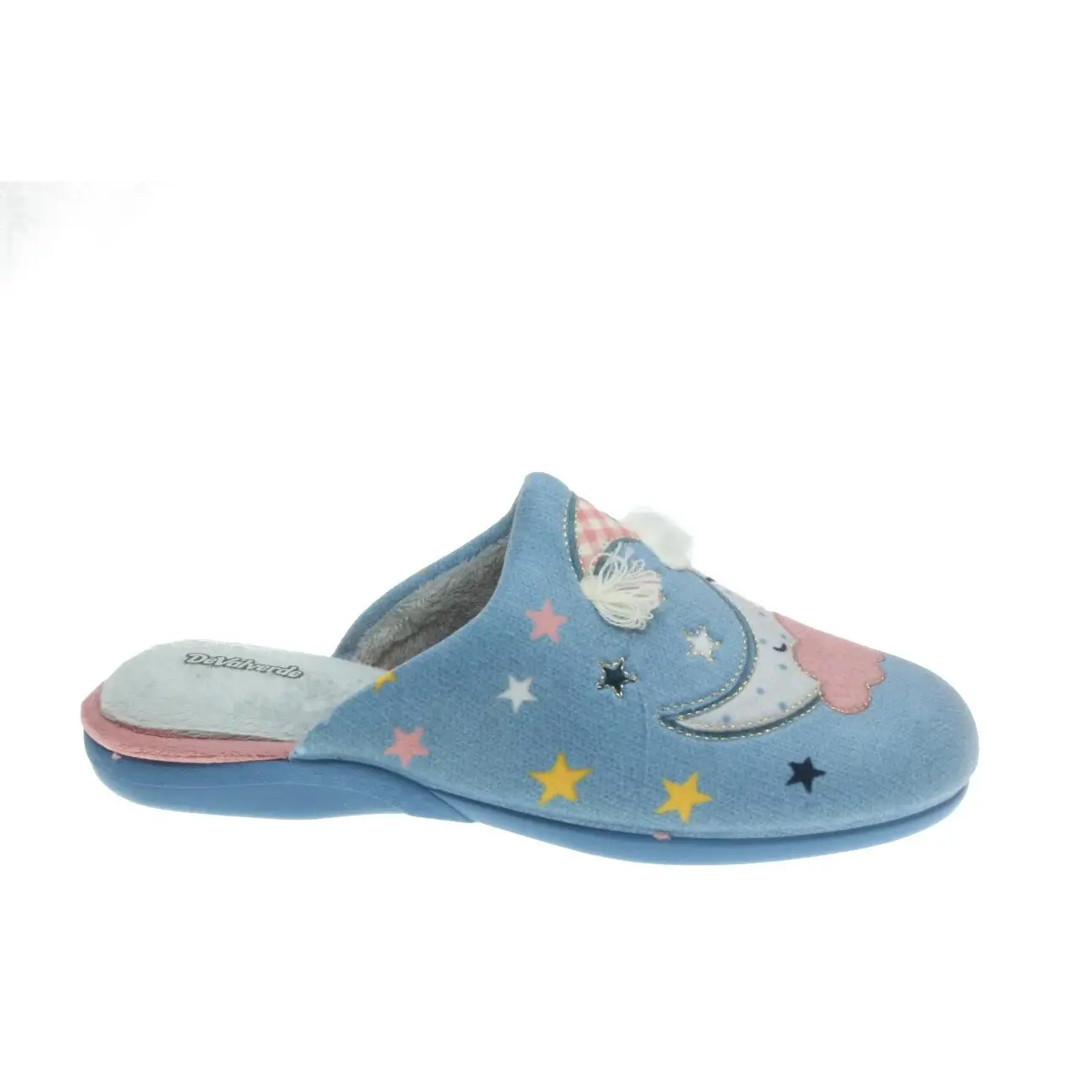 DeValverde mod. 6071 - Zapatilla de casa con dibujos de la luna durmiendo