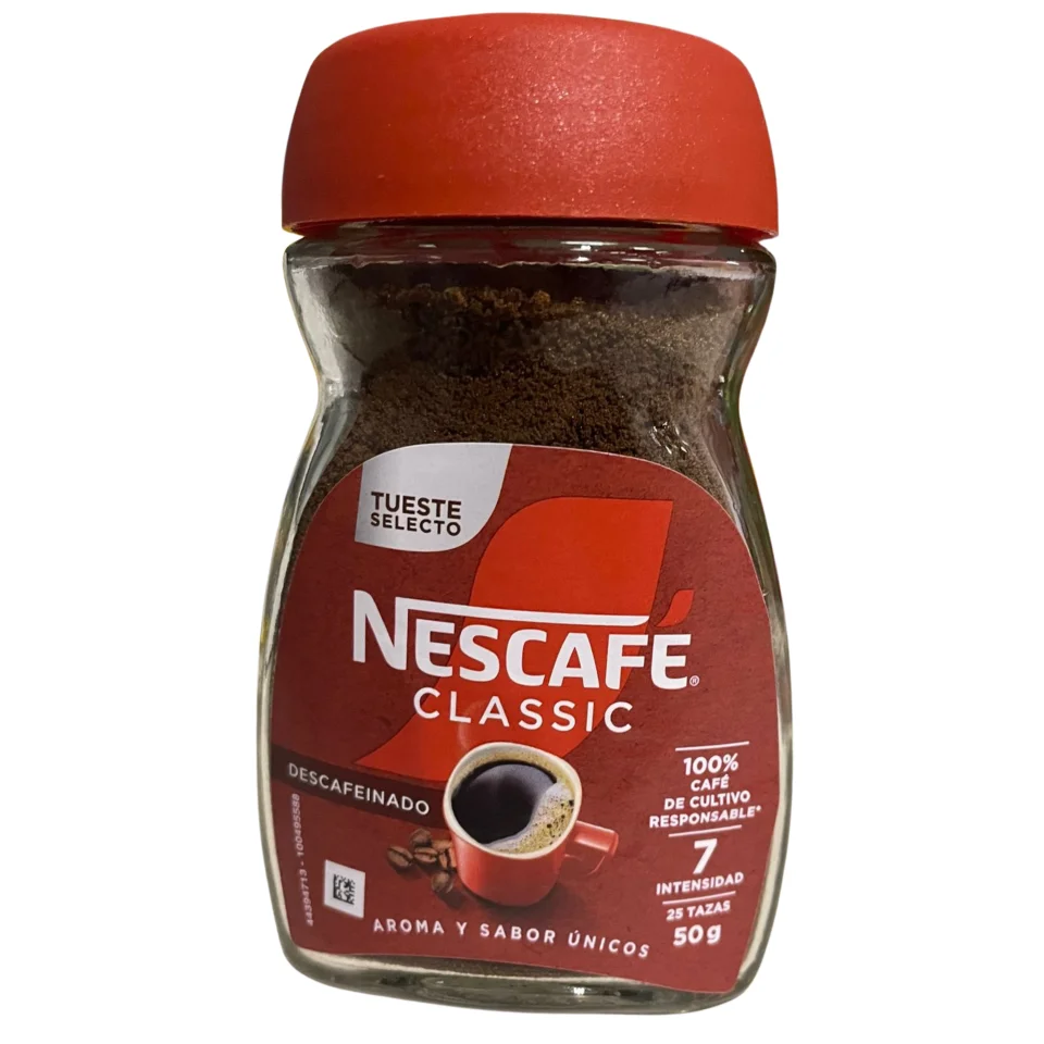 Nescafé Descafeinado 50 g – Café Soluble Suave y Aromático