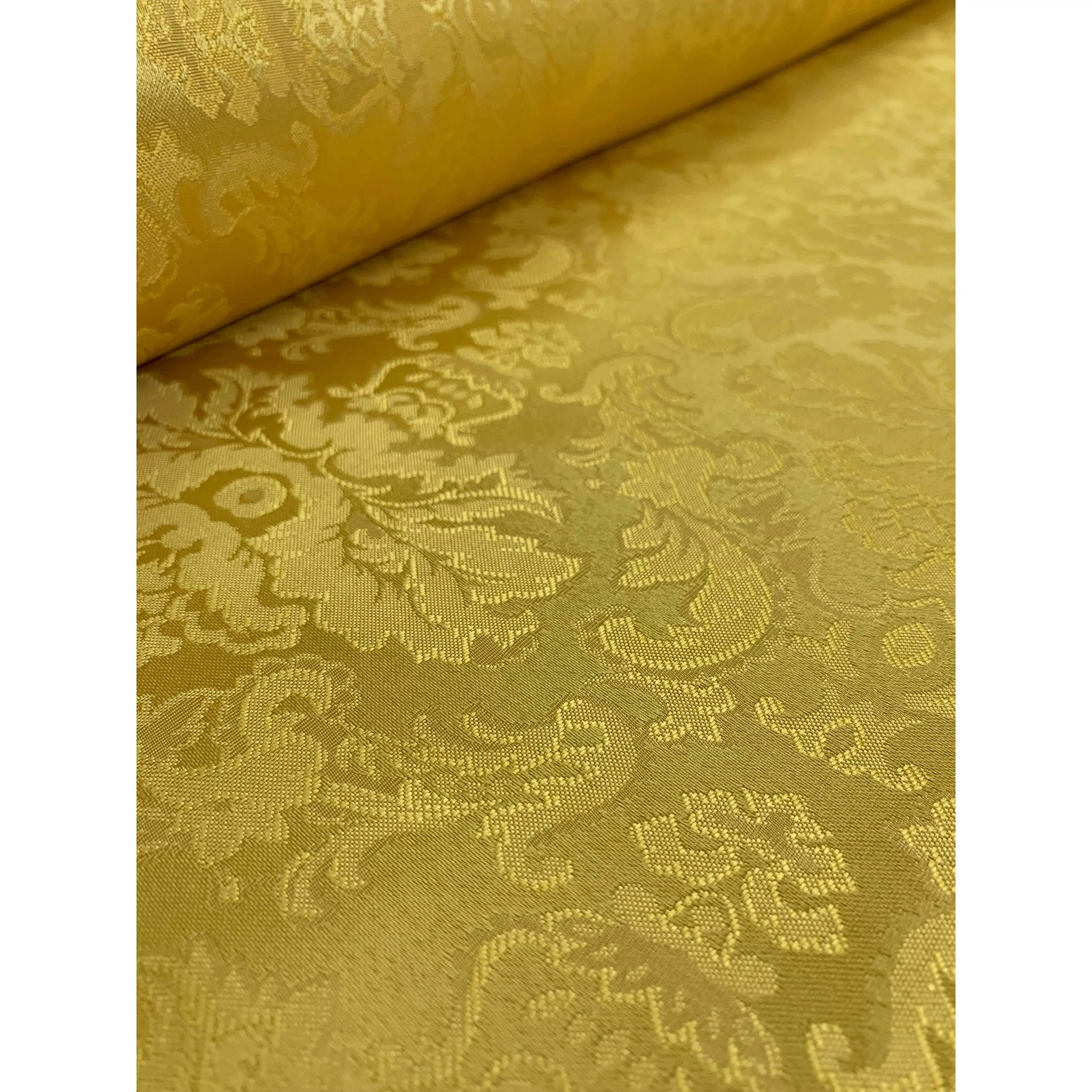 Tejidos Ortuño-Tela de Damasco Dorado, Tela Jacquard , decorar hogar, cortinas, manteles, Iglesias, Cofradías, Tapizados,1m x Ancho 2.80m