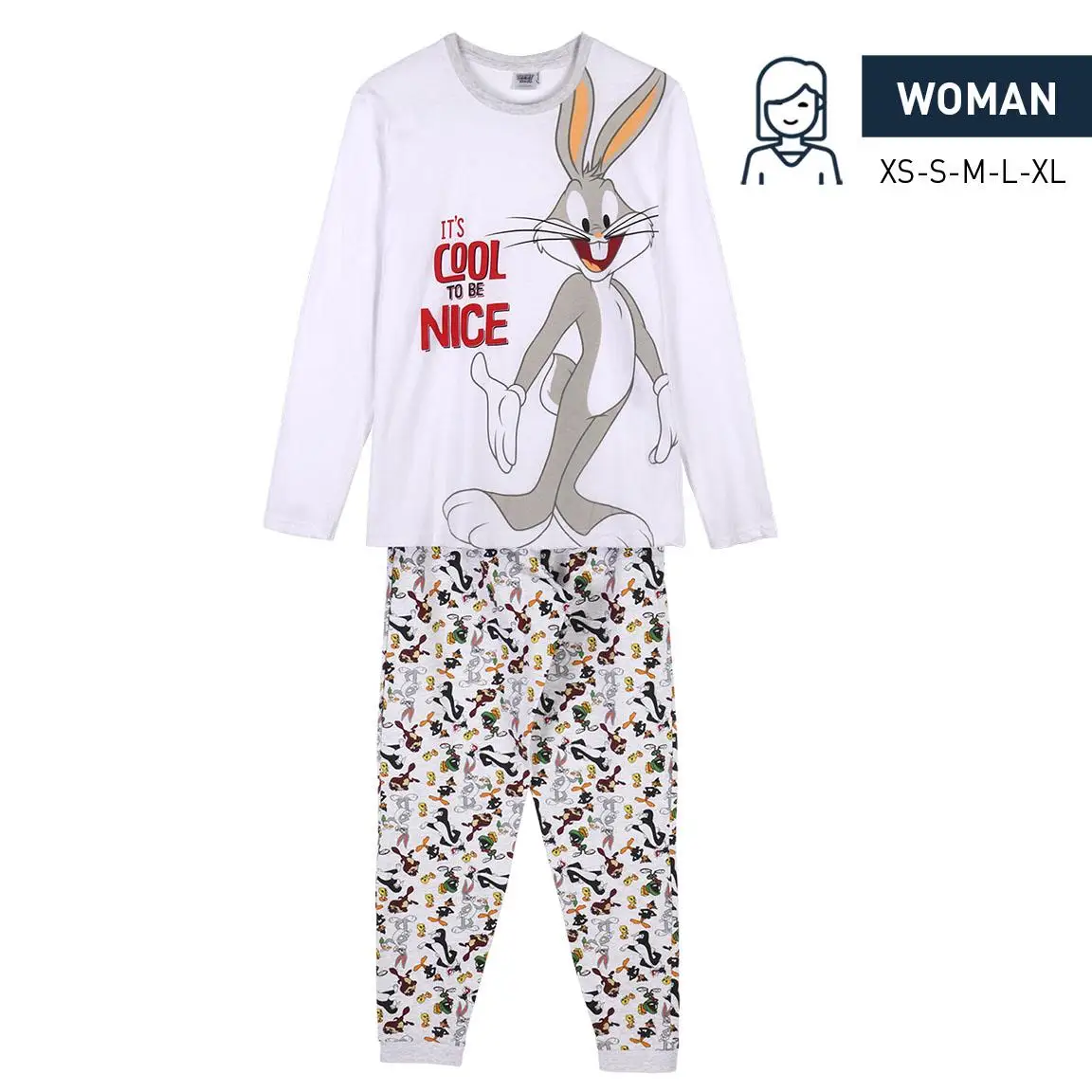 Pijama Cerdá Bugs Bunny Looney Tunes Mujer Invierno