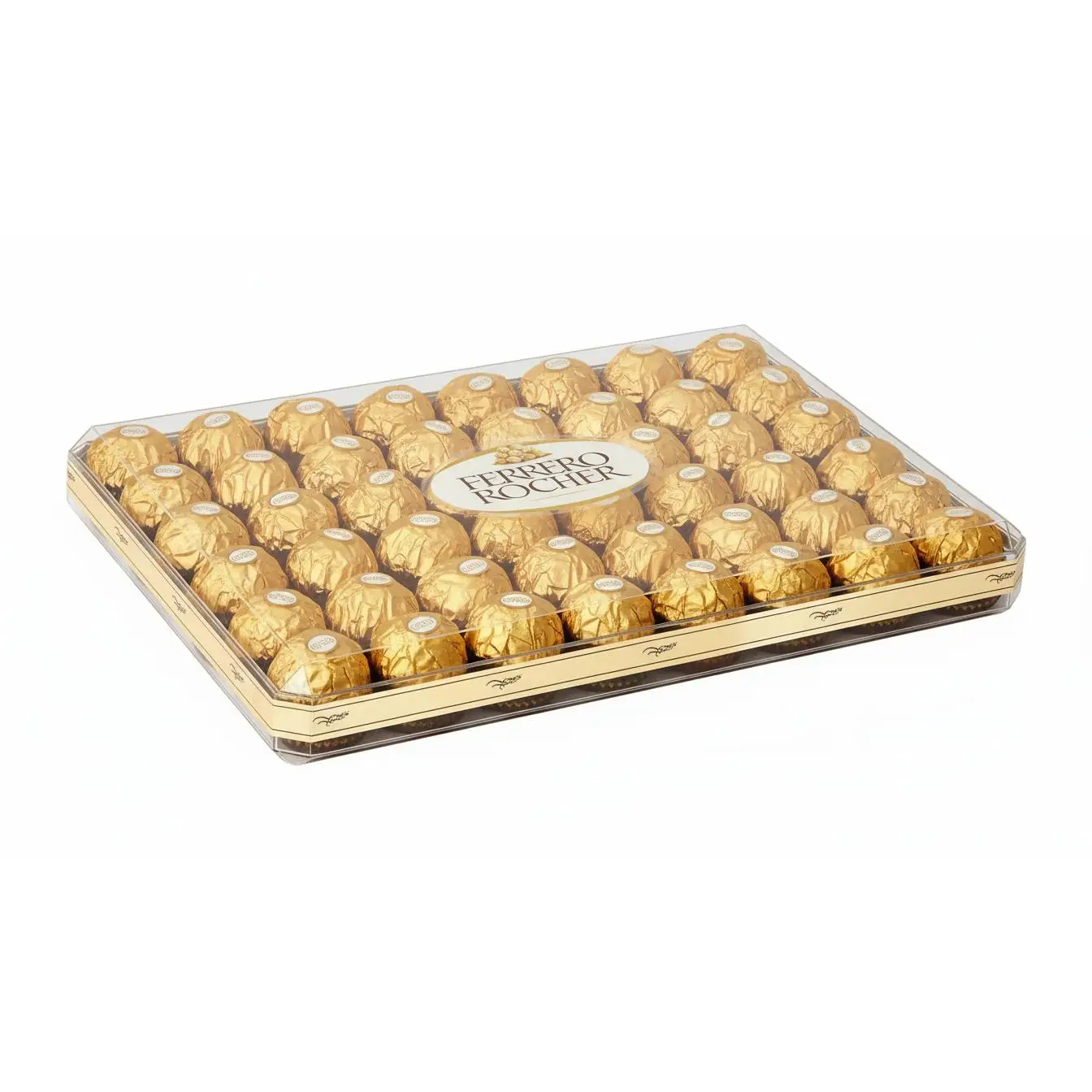 Ferrero Rocher Caja de Bombones de Chocolate con Leche y Avellana – 48 Unidades, 600g – Regalo Exclusivo para cualquier Ocasión