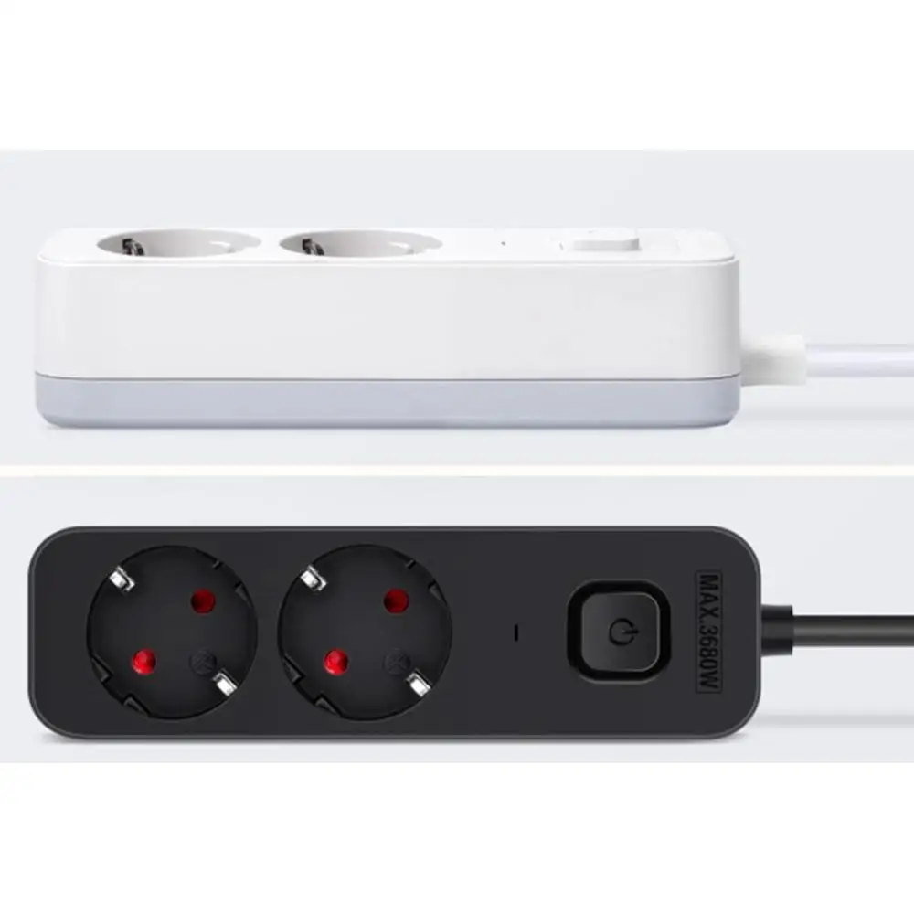 Aigostar Regleta Enchufes, Alargador Enchufe de 2 Enchufes con Interruptor GE0201