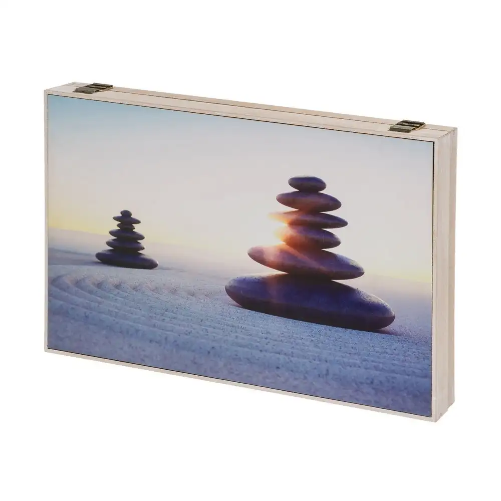 Tapa Contador Luz de Madera con Fotografía de Piedras de 46x31x6 cm