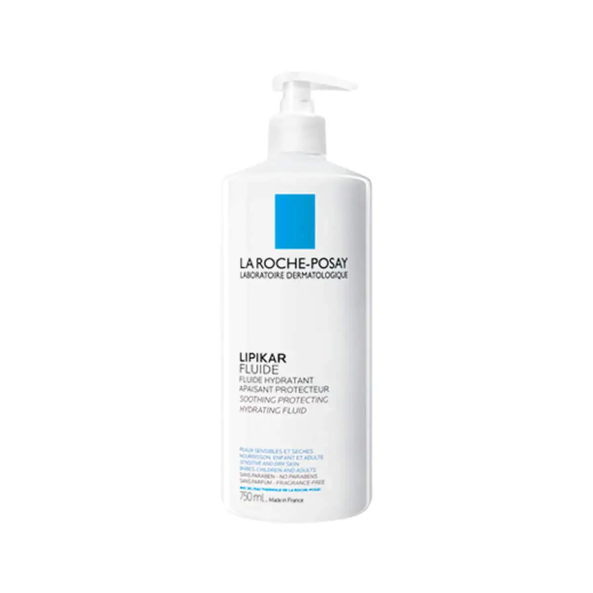 La Roche Posay Fluido Corporal Hidratante, Calma y Protege la Piel durante 24 horas, Fórmula con Aqua Posae Filiformis, Agua Termal, Niacinamida, Manteca de Karité y Glicerina, Lipikar, 750 ml