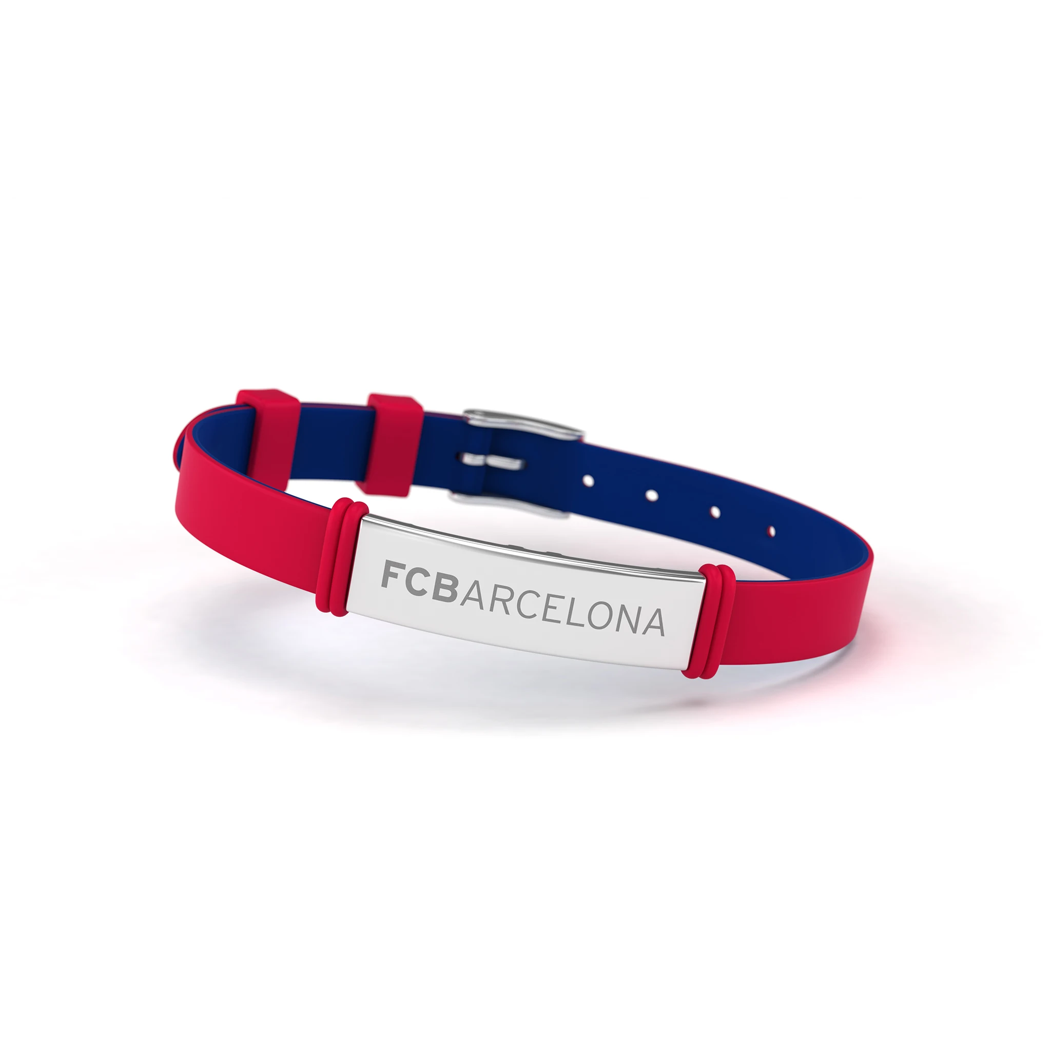 FC Barcelona Pulsera Oficial de Silicona y Acero Inoxidable – Ajustable para Hombre, Mujer y Niño – Regalo ideal para Fans del Barça