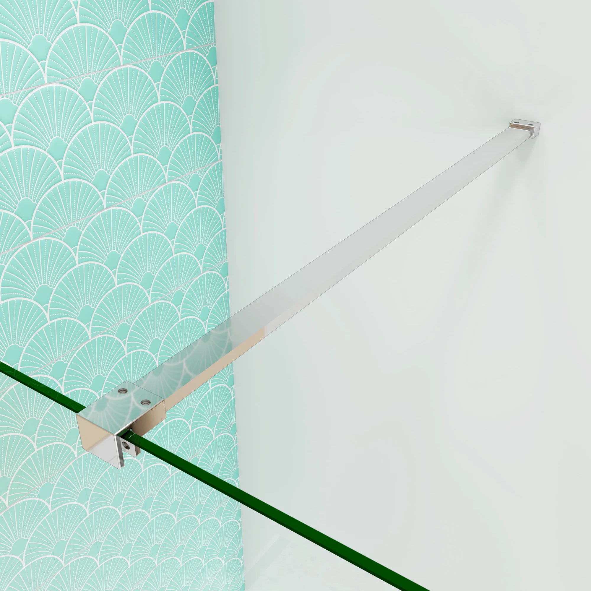 Walkin,shower panel,8mm tempered glass with anti-limescale treatment,90cm fixed bar,chrome profile,(68-70)x190cm #4