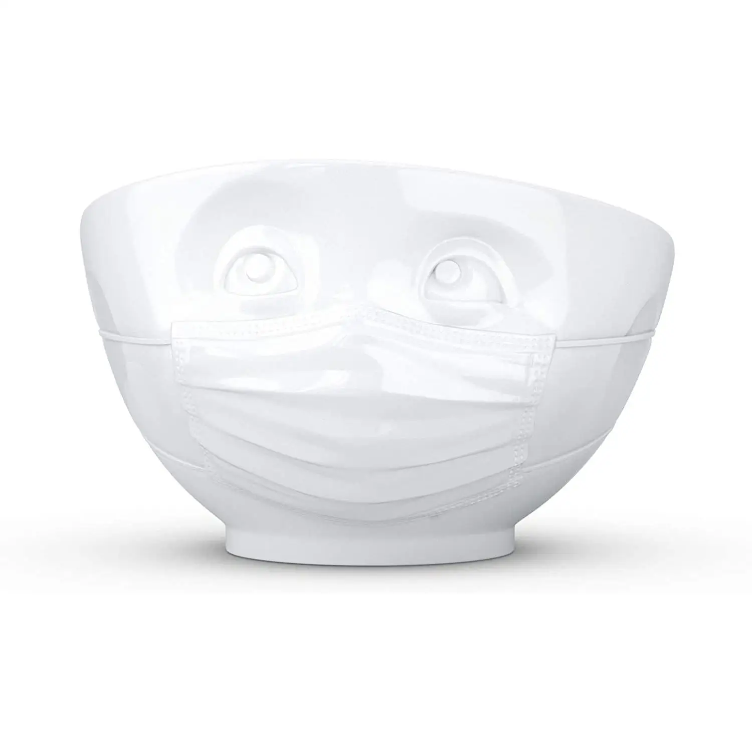 FIFTYEIGHT PRODUCTS - Tazón de Cerámica Alemán de 500 Ml con Mascarilla de Relieve y 4 Expresiones Faciales