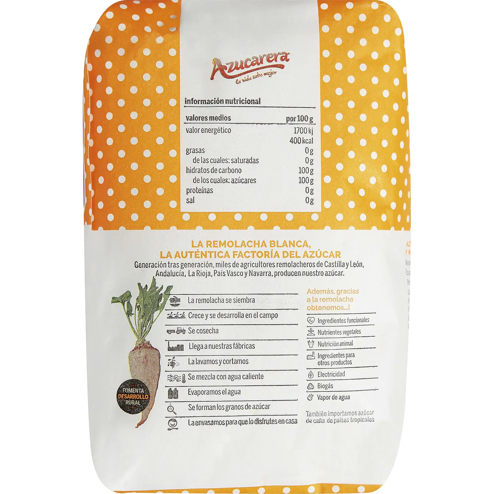 White sugar bowl package 1 kg. 10 kilo box