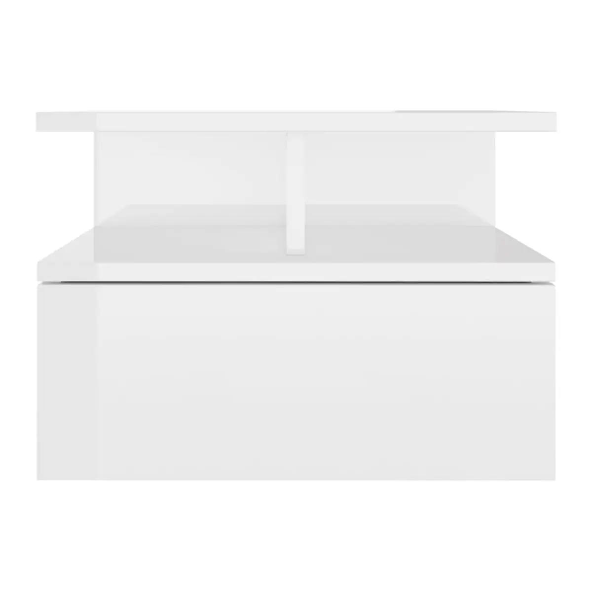 VidaXL Floating bedside table 1 drawer 2 shelves white glitter 27x40x31 cm