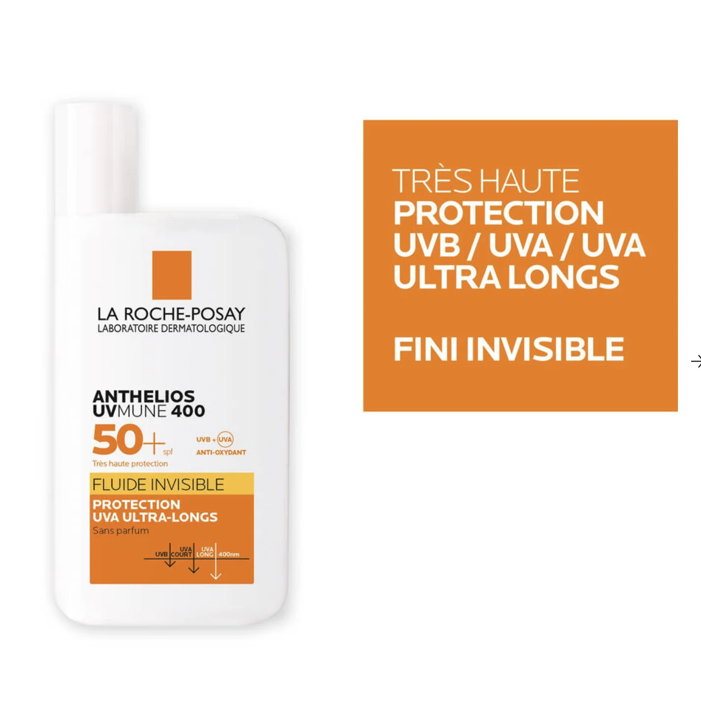 La roche-posay - anthelios uvmune 400 invisible fluid sun cream without perfume spf 50+