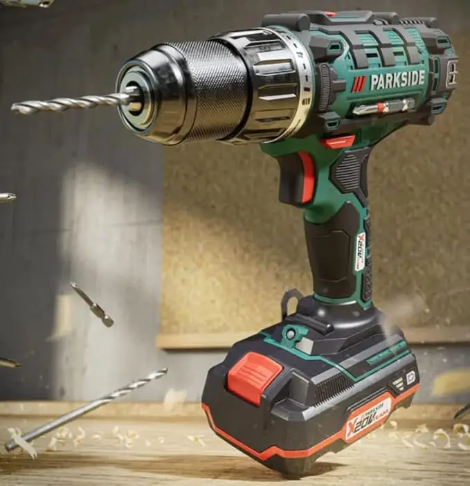 Parkside 20v pabs 20-li e6 cordless drill with battery and charger