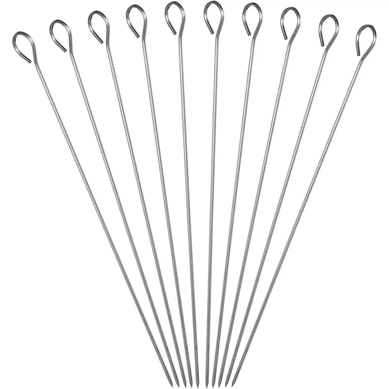 Euroxanty Brochetas de Metal 4 Tamaños | Pinchos Parrilla y Aperitivos | Reutilizables | BBQ Queso Frutas Fondues | Pack de 6 | Calidad Premium