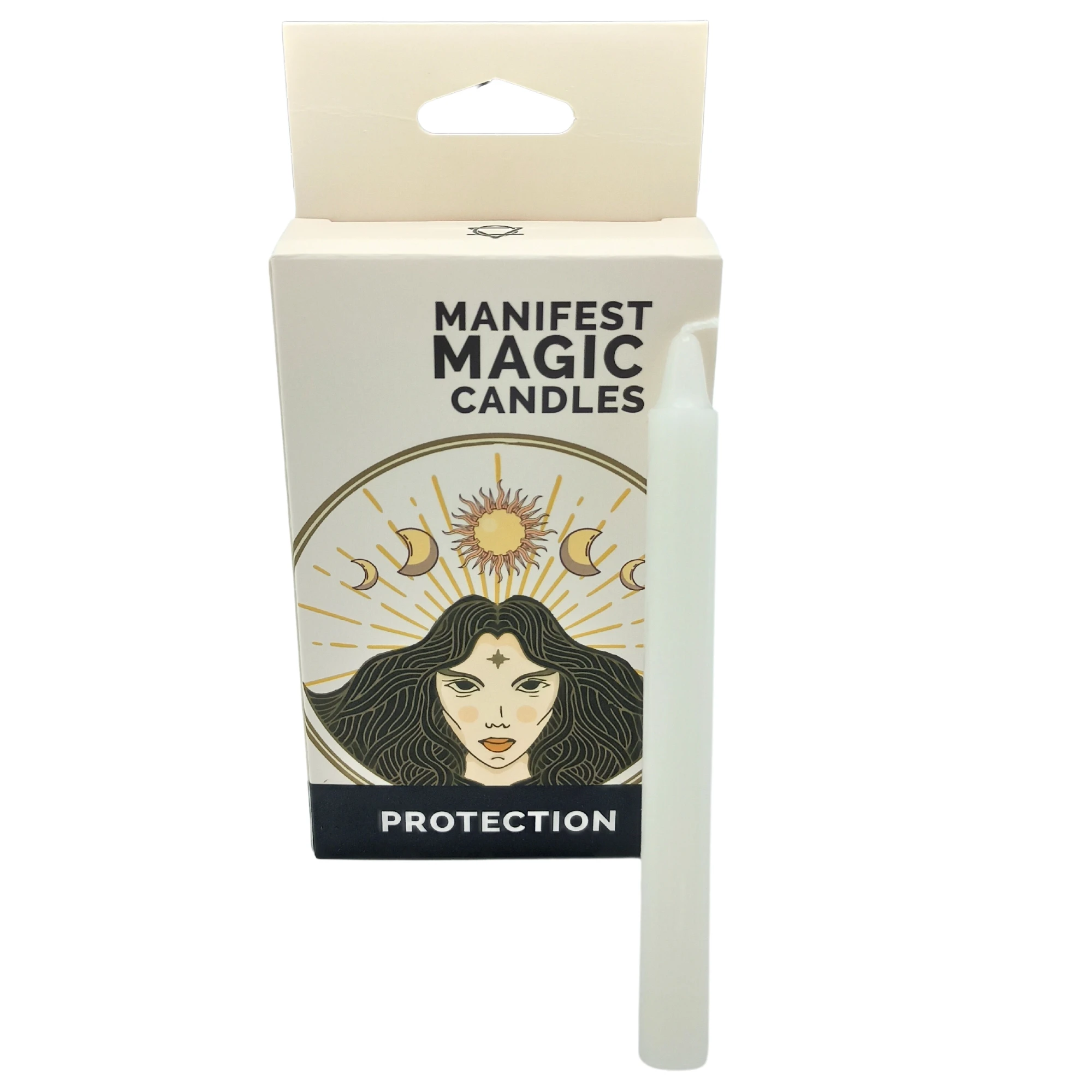 Magic candles for rituals, ivory Protection (Protection), for meditation, and energy work; Helps to unlock and balance the Chakras, Pack of 12. AWArtisan