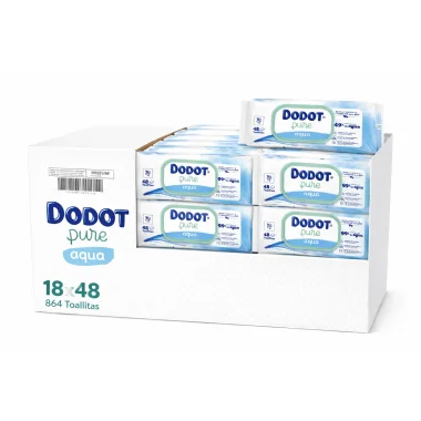 Toallitas Dodot Aqua Pure con Tapita Pack Ahorro 864 Uds (18x48) – Máxima Pureza y Suavidad para tu Bebé
