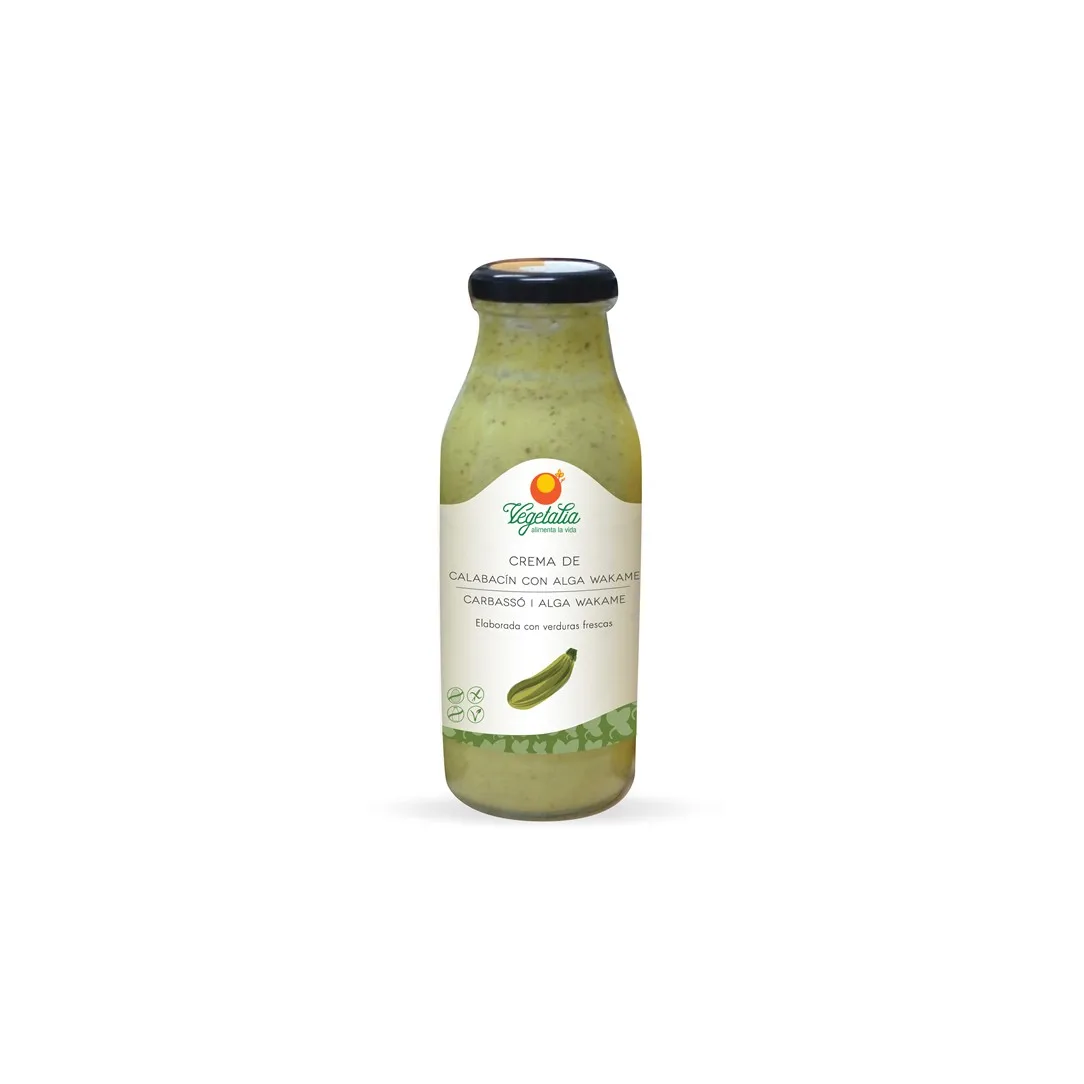 Crema de calabacin con alga wakame bio 500ml Vegetalia