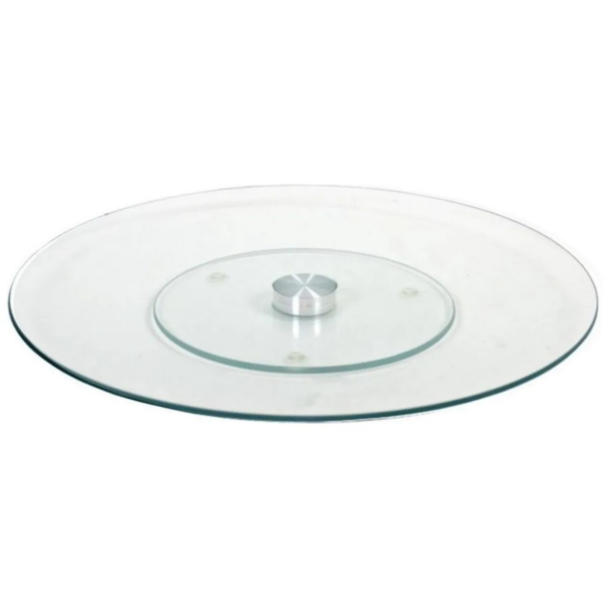 ZYLX SHOPPING - Plato Giratorio de Cristal Alice Ø35 cm con Base 18 cm – Bandeja de Mesa Redonda, Centro de Mesa Elegante