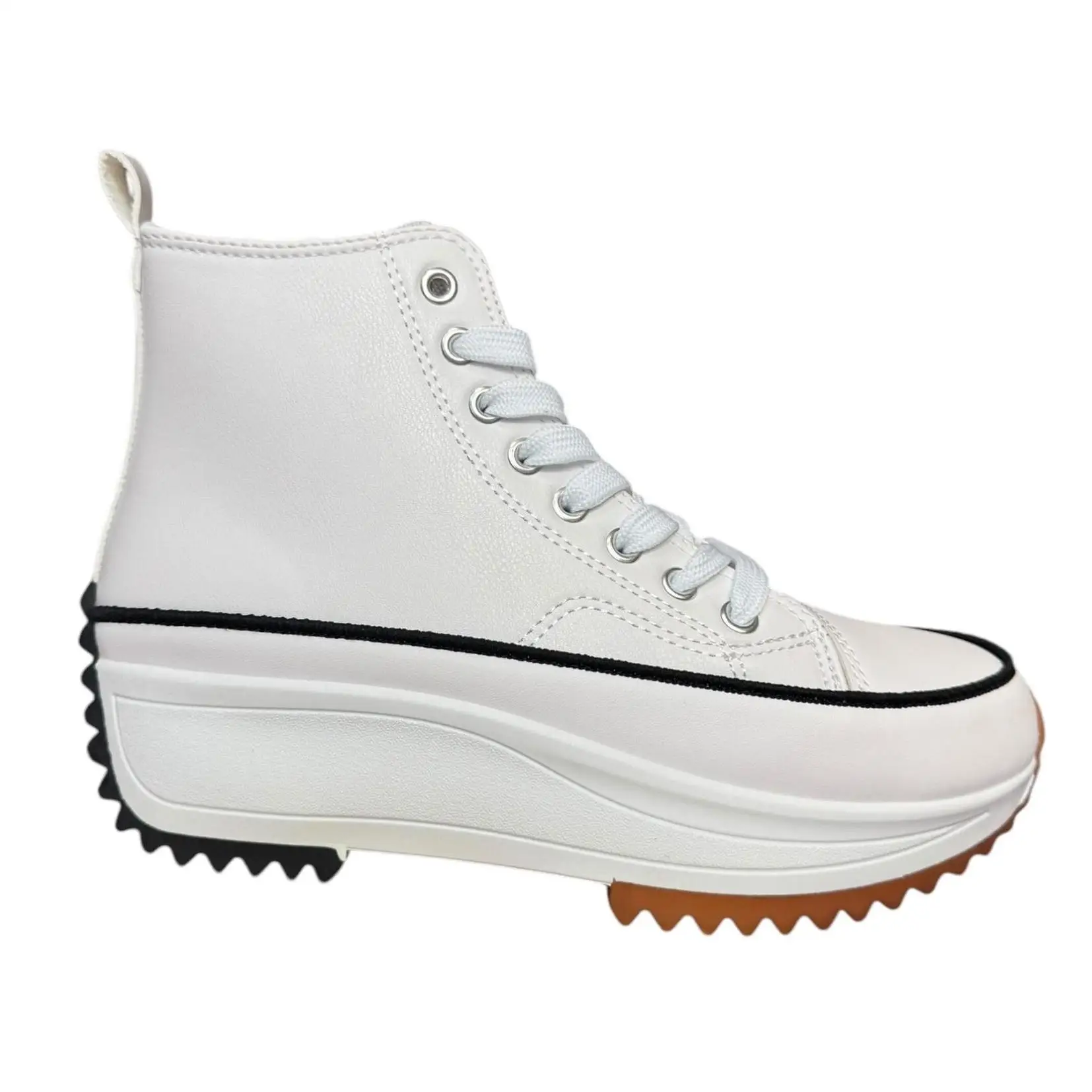 Everlyx – Zapatillas Bota Plataforma Mujer – Sneakers de Moda – Piel Negras – FF828 – EC33 – H638 –