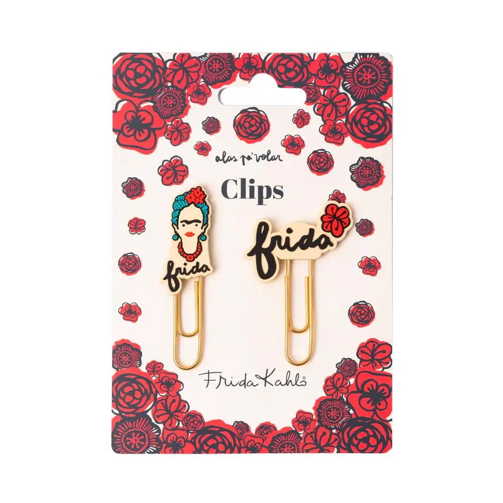 Set de clips con topper Frida Kahlo