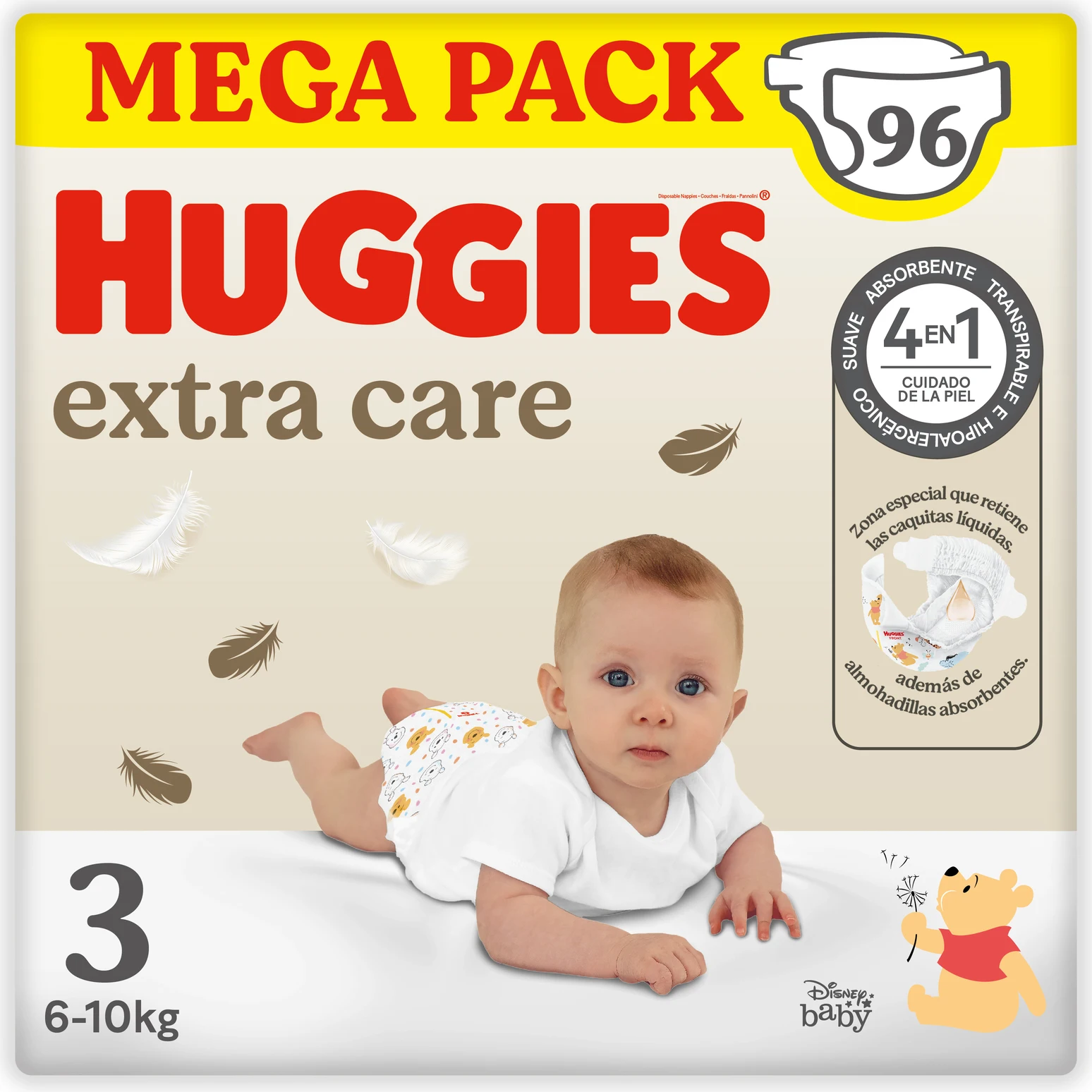 Mega Pack Pañales Huggies Extra Care