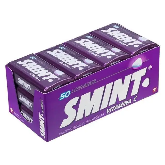CARAMELOS SMINT FRUTOS ROJOS LATA ESTUCHE 12 UNDS SIN AZUCAR